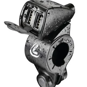 38828 Usb-Fix Trek, podwójna, wodoodporna ładowarka USB mocowana na kierownicy - Ultra Fast Charge - 5400 mA - 12/24 V Obniżka ceny