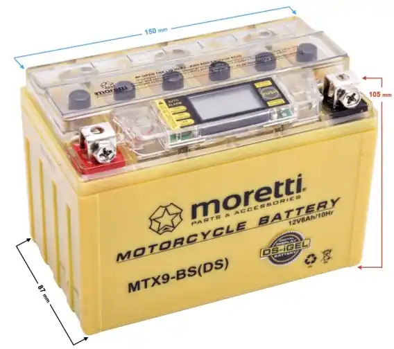 Wyjątkowa oferta Akumulator Moretti AGM (I-Gel) MTX9-BS ze wskaźnikiem