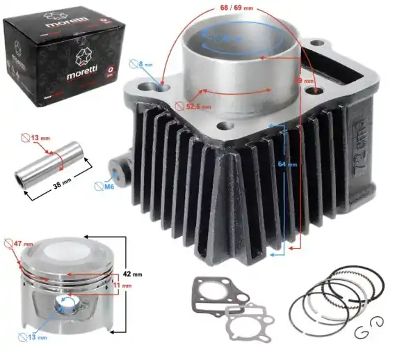 Łatwy zwrot Cylinder Moretti do motoroweru 4T 80cc 139FMB