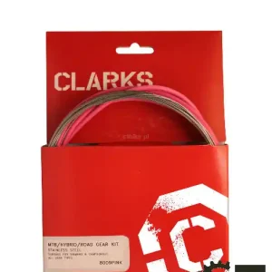 Cena promocyjna CLARK‘S STAINLESS STEEL KIT zestaw linek i pancerzy hamulcowy MTB / szosowy nierdzewny różowy