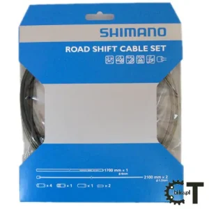 SHIMANO zestaw linek i pancerzy przerzutki szosowy nierdzewny czarny Promocja