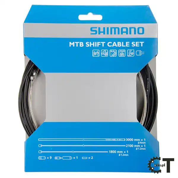 Okazja SHIMANO zestaw linek i pancerzy przerzutki MTB nierdzewny czarny