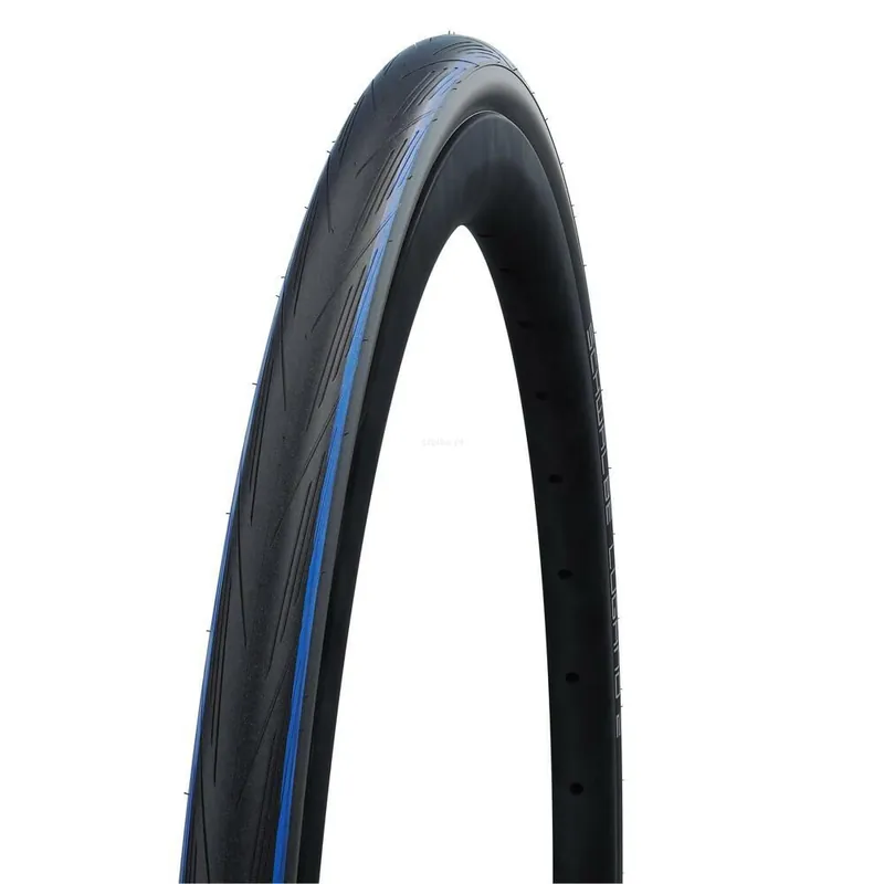 SCHWALBE Lugano II 700x25C opona rowerowa szosowa zwijana czarno-niebieska Tylko do końca tygodnia