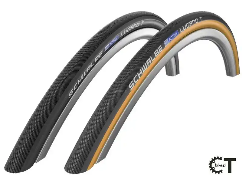 SCHWALBE LUGANO T Active Line 700x22C opono-dętka szytka rowerowa szosowa czarno-beżowa Promocja