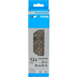 Premium SHIMANO Deore XT CN M8100 łańcuch rowerowy 12 rzędowy 126 ogniw + spinka