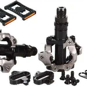 SHIMANO PD M520 pedały rowerowe MTB SPD z blokami czarne + nakładki SM PD22 Szybka wysyłka