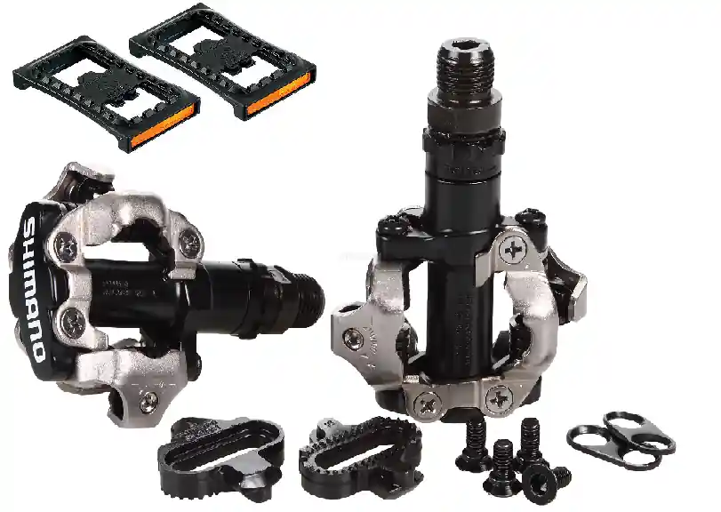 SHIMANO PD M520 pedały rowerowe MTB SPD z blokami czarne + nakładki SM PD22 Szybka wysyłka