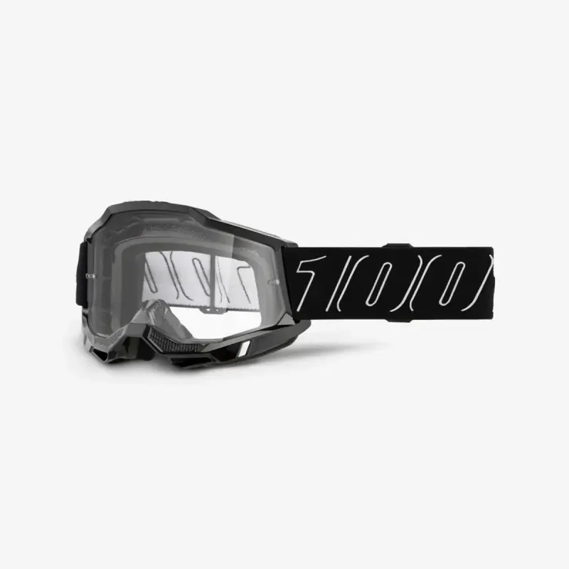 100 PROCENT GOGLE ACCURI 2 BLACKLINE - CLEAR LENS - KOLOR CZARNY/BIAŁY SZYBKA PRZEŹROCZYSTA Premium