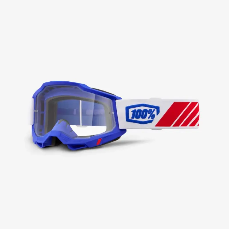 100 PROCENT GOGLE ACCURI 2 KOLBY - CLEAR LENS - KOLOR CZERWONY/BIAŁY/NIEBIESKI SZYBKA PRZEŹROCZYSTA Kup teraz