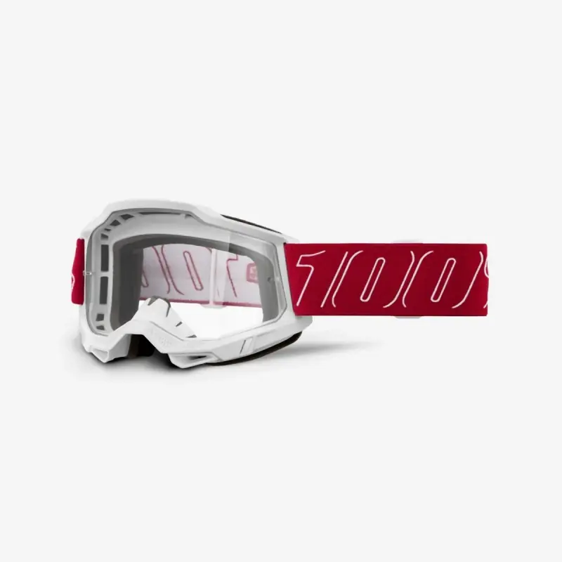 100 PROCENT GOGLE ACCURI 2 REDLINE - CLEAR LENS - KOLOR CZERWONY/BIAŁY SZYBKA PRZEŹROCZYSTA Dostępne od ręki