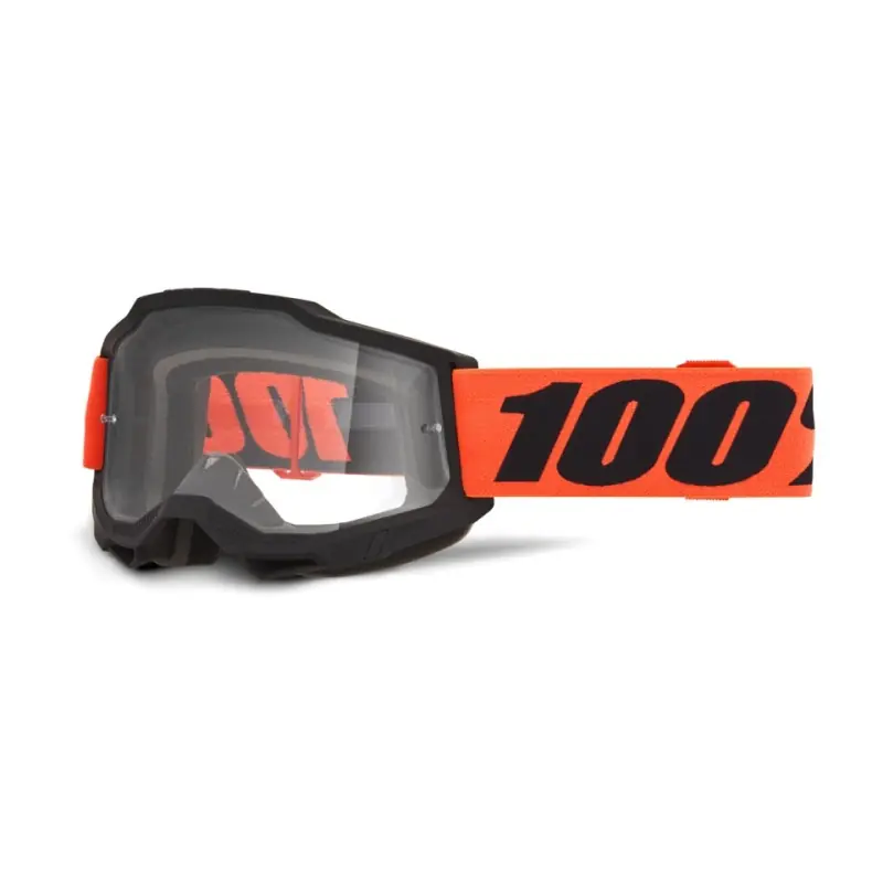 100 PROCENT GOGLE ACCURI 2 FERRANI - CLEAR LENS - KOLOR CZARNY/POMARAŃCZOWY SZYBKA PRZEŹROCZYSTA Taniej
