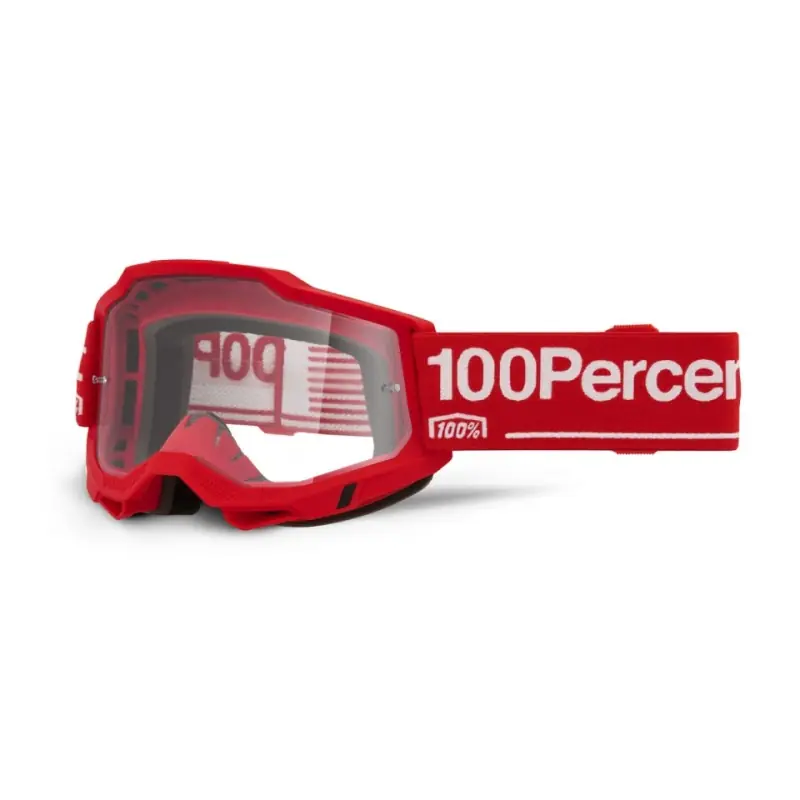 100 PROCENT GOGLE ACCURI 2 WOLG - CLEAR LENS - KOLOR CZERWONY/BIAŁY SZYBKA PRZEŹROCZYSTA Tani