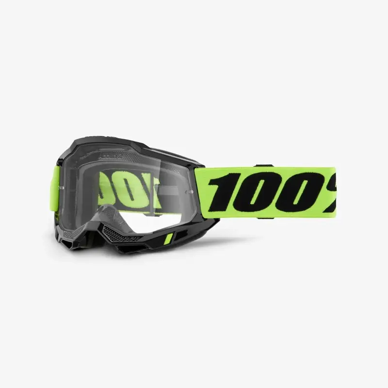 100 PROCENT GOGLE ACCURI 2 YOUTH JUNIOR NEON YELLOW - CLEAR LENS - KOLOR CZARNY/ŻÓŁTY FLUO SZYBA PRZEŹROCZYSTA Szybka dostawa