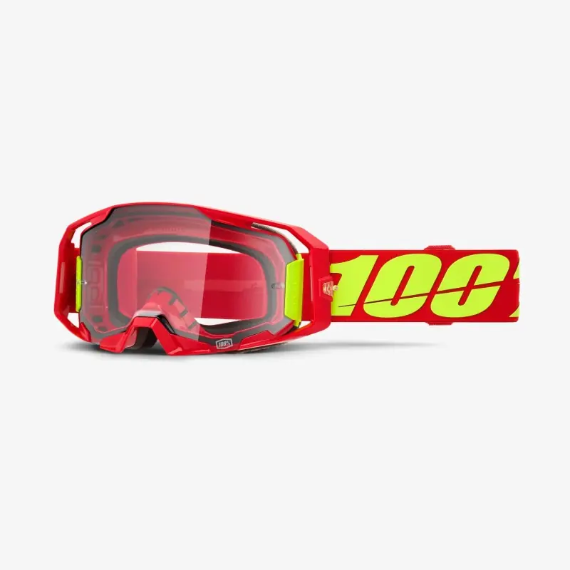 100 PROCENT GOGLE ARMATIC RED - CLEAR LENS - KOLOR CZERWONY/ŻÓŁTY FLUO SZYBA PRZEŹROCZYSTA Oferta limitowana