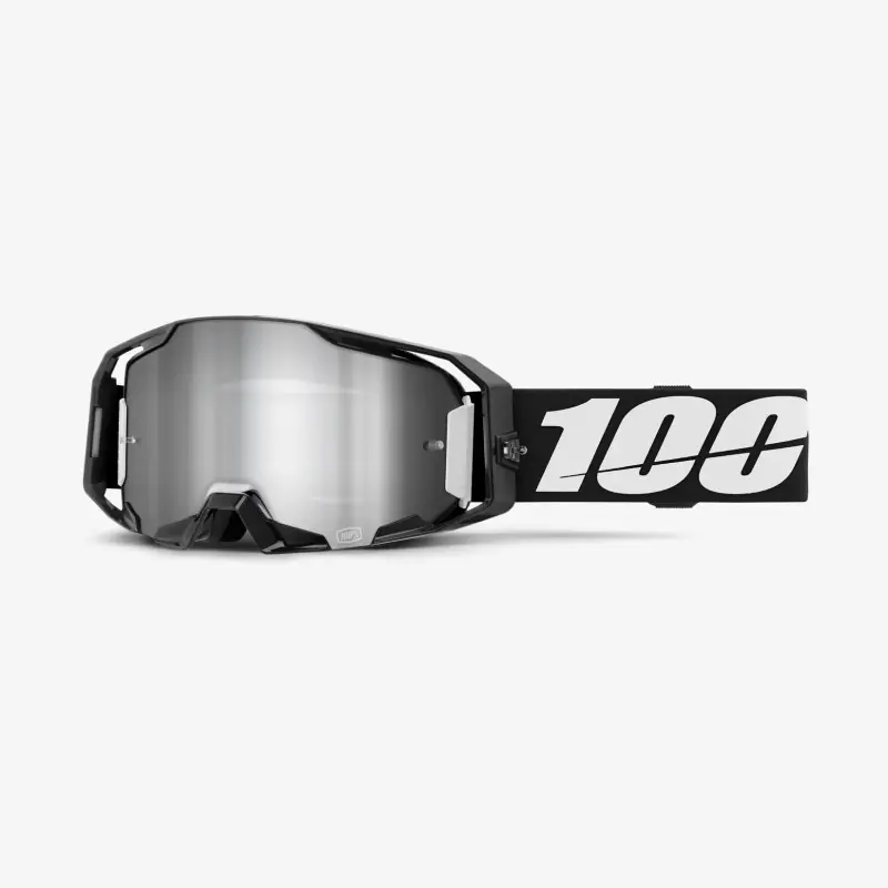 100 PROCENT GOGLE ARMATIC BLACK - MIRROR SILVER FLASH LENS - KOLOR CZARNY/BIAŁY SZYBA SREBRNE LUSTRO Rabat