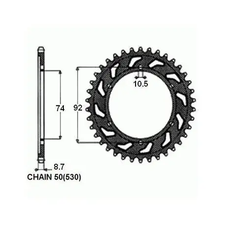 Oferta limitowana Zebatka Napedzana Stalowa Sunstar Sunr1-5202-45
