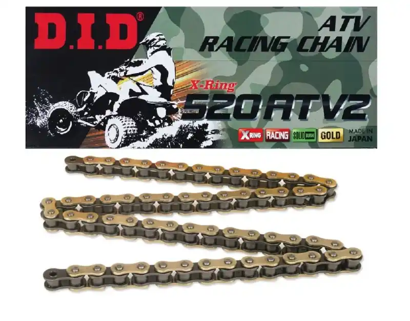 DID ŁAŃCUCH NAPĘDOWY 520ATV2GB-94 (94-OGNIW) X-RING ZŁOTY (OTWARTY + ZAPINKA) - ZASTĘPUJE 520ATV Rabat