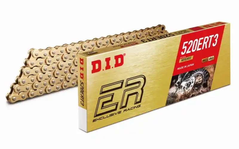 Oferta limitowana DID ŁAŃCUCH NAPĘDOWY 520ERT3GG-120 (120-OGNIW) BEZ O-RINGÓW ZŁOTY / ZŁOTY (OTWARTY + ZAPINKA) - ZASTĘPUJE 520ERT2