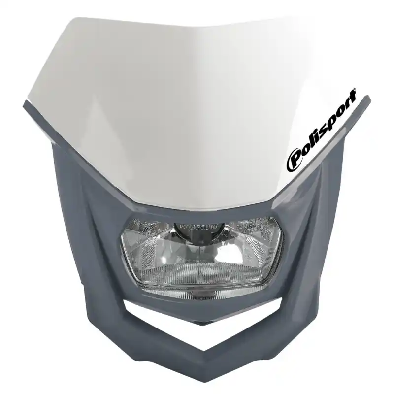 POLISPORT WYPRZEDAŻ LAMPA PRZEDNIA MODEL HALO (ŻARÓWKA HALOGENOWA) KOLOR BIAŁY/SZARY Zniżka