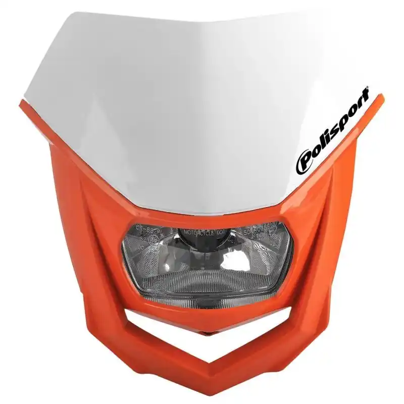 POLISPORT PROMOCJA LAMPA PRZEDNIA MODEL HALO (ŻARÓWKA HALOGENOWA) KOLOR BIAŁY/POMARAŃCZOWY Bezpieczna płatność