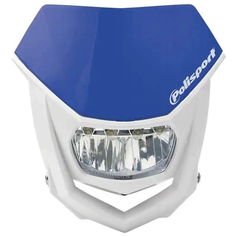 POLISPORT PROMOCJA LAMPA PRZEDNIA UNIWERSALNA HALO Z ŻARÓWKĄ LED KOLOR NIEBIESKI YAMAHA Promocja