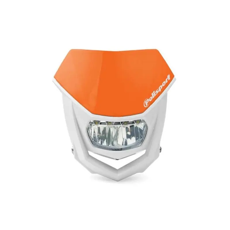 Łatwy zwrot POLISPORT LAMPA PRZEDNIA UNIWERSALNA HALO Z ŻARÓWKĄ LED KOLOR POMARAŃCZOWY KTM