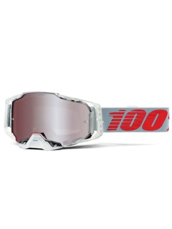 100 PROCENT GOGLE ARMEGA X-RAY - MIRROR SILVER LENS - KOLOR SZARY/PRZEŹROCZYSTY SZYBKA SREBRNE LUSTRO Premium