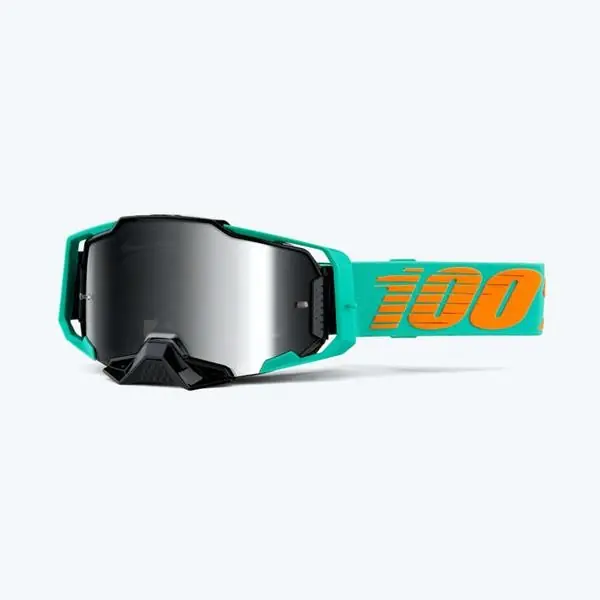100 PROCENT GOGLE ARMEGA CLARK - MIRROR SILVER LENS - KOLOR ZIELONY SZYBKA SREBRNE LUSTRO Okazja