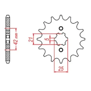 Łatwy zwrot MTX PARTS ZĘBATKA PRZEDNIA 569 16 YAMAHA XV 250 ‘89-‘94, XVS 250 ‘08-‘17, XV 250`89-15 (+2) (JTF569.16) (ŁAŃC. 520)