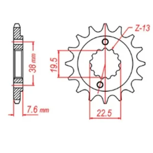 Kup teraz MTX PARTS ZĘBATKA PRZEDNIA 2116 13 SUZUKI LTR 450 ‘06-‘12, LTZ 400 ‘03-‘13, RMX 450 ‘10-‘13, KAWASAKI KFX 400, HYOSUNG TE 450 (JTF1401.13) (ŁAŃC. 520)