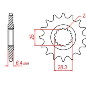 Tani MTX PARTS ZĘBATKA PRZEDNIA 2168 14 YAMAHA YFZ 450/YFM 700 RAPTOR ‘06-‘19 (JTF1592.14) (ŁAŃC. 520)