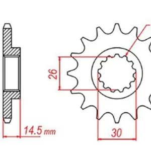 MTX PARTS ZĘBATKA PRZEDNIA 340 13 HONDA CR 125 ‘87-‘03 (JTF326.13) (ŁAŃC. 520) Najlepsza cena