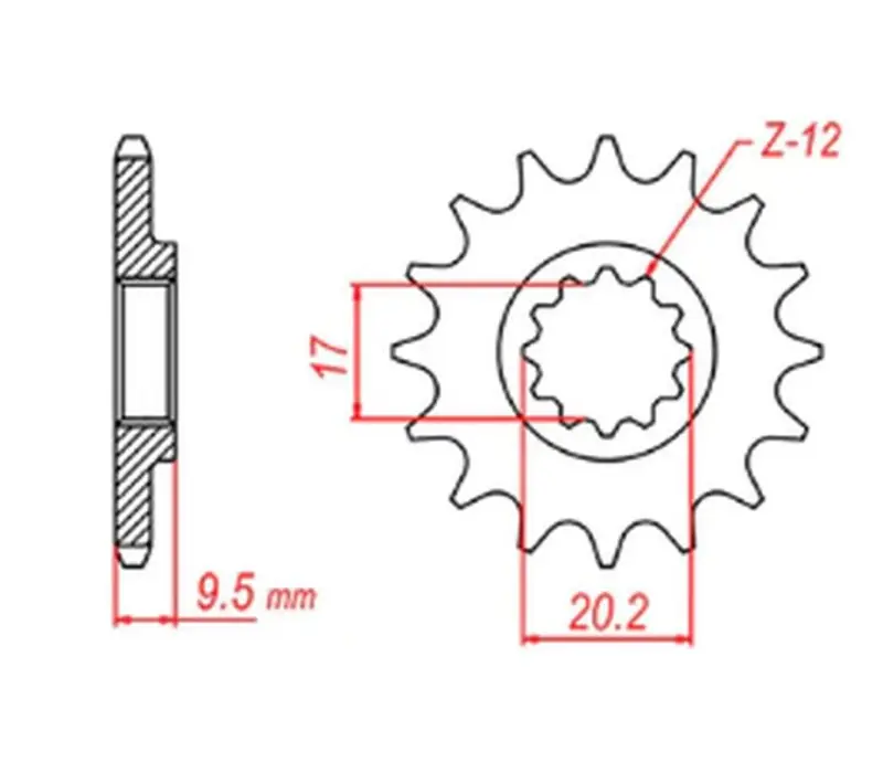 Rabat MTX PARTS ZĘBATKA PRZEDNIA 7005 13 KTM SX 65 ‘98-‘18 (JTF1906.13) (ŁAŃC. 420)