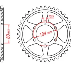 Ostatnie sztuki MTX PARTS ZĘBATKA TYLNA 4542 41 KAWASAKI ZZR 1400 (06-10) (ŁAŃC. 530) (JTR1493.41)