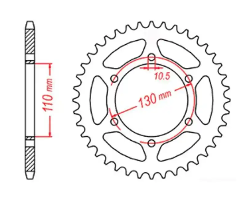 Oferta czasowa MTX PARTS ZĘBATKA TYLNA 504 44 KAWASAKI NINJA 250 09-11 (JTR486.44) (ŁAŃC. 520)