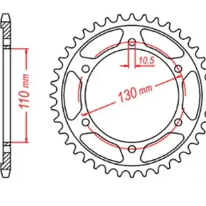 MTX PARTS ZĘBATKA TYLNA 241 47 YAMAHA R1 ‘09-‘14, FZ6 ‘04-‘09, R6 ‘03-‘10 (+1) (JTR479.47) (ŁAŃC. 530) Dostępne od ręki