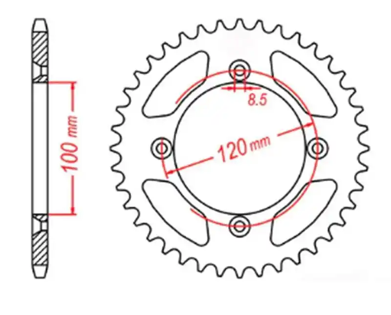 MTX PARTS ZĘBATKA TYLNA 798 48 SUZUKI RM 80/85, YAMAHA YZ 80/85 ‘93-‘14 (JTR798.48) (ŁAŃC. 428) Ostatnia szansa