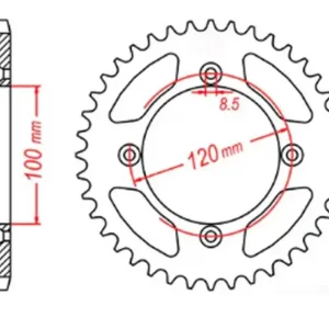 MTX PARTS ZĘBATKA TYLNA 798 52 SUZUKI RM 85 02-18, YAMAHA YZ 80/85 (ŁAŃC. 428) (JTR798.52) Szybka wysyłka