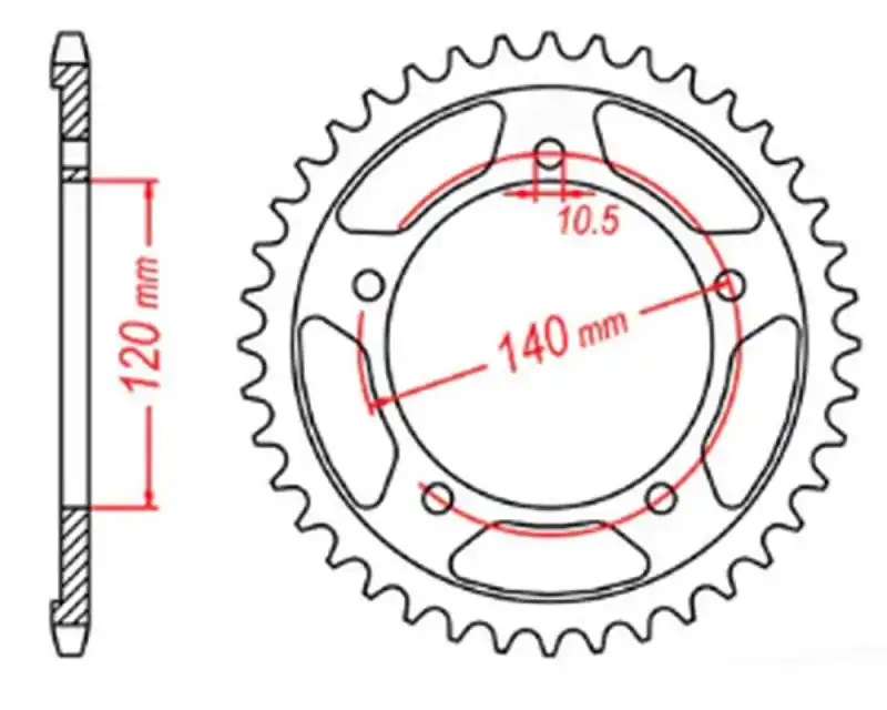 MTX PARTS ZĘBATKA TYLNA 4409 42 SUZUKI GSXR 1000 ‘01-‘06 (JTR1800.42) (ŁAŃC. 530) Obniżka ceny